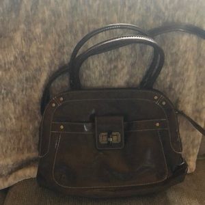 Brown Faux Leather Purse